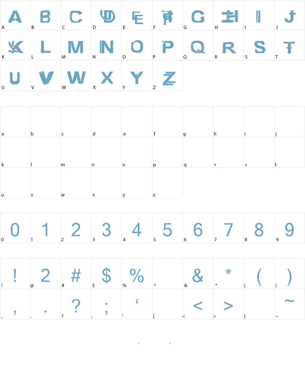 freestyler ancient f6(modified) Font Character